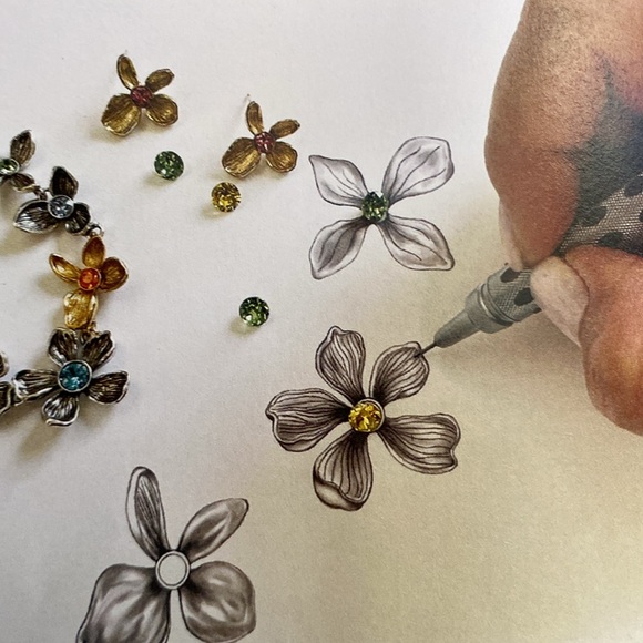 Brighton Silver Artful Floral Ring & stackable band Vintage Design size 7 - Picture 4 of 5